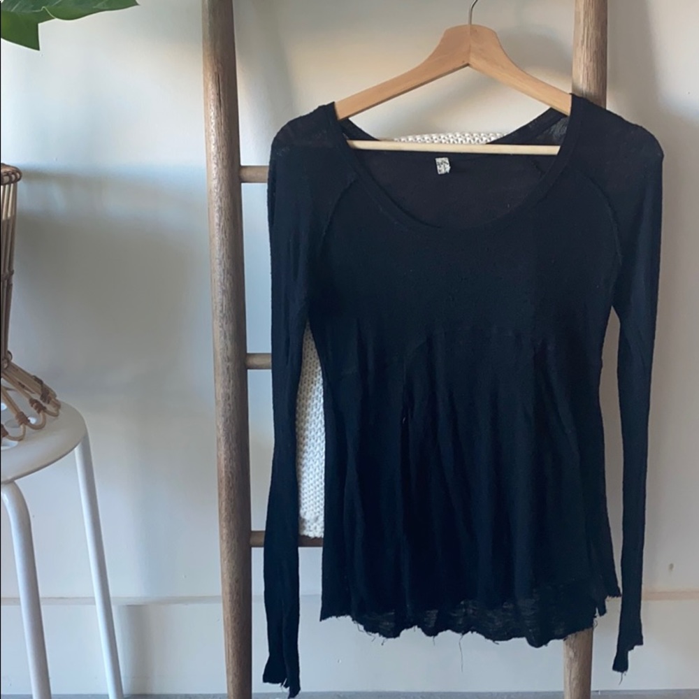 Free People black thermal top